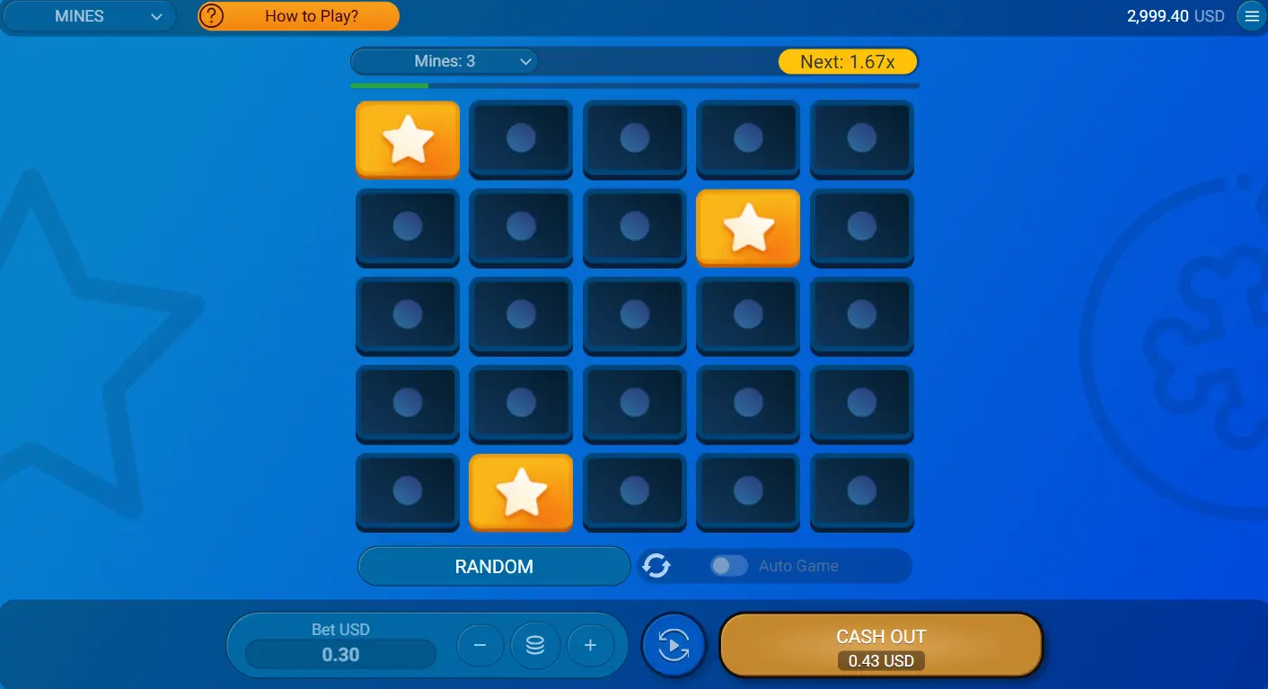 Mines bonus game