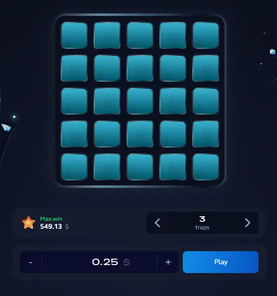 Mines game interface Mines game interface